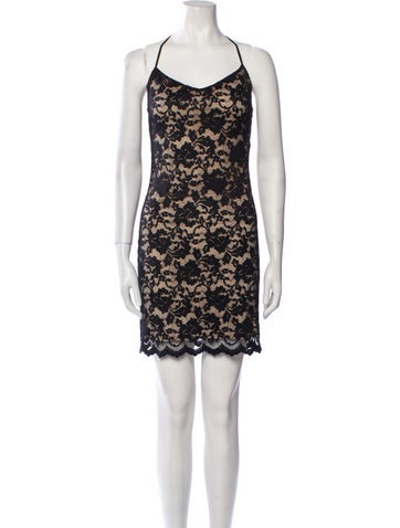 L'Agence Dresses Lace Pattern Mini Dress S