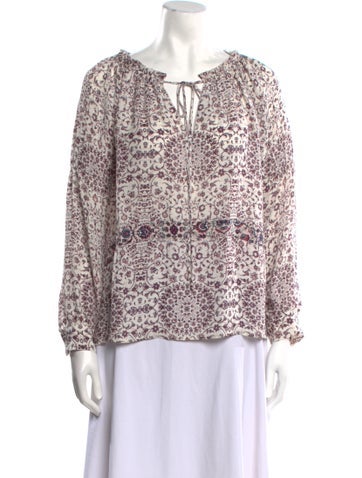 L'Agence Tops Silk Printed Blouse S