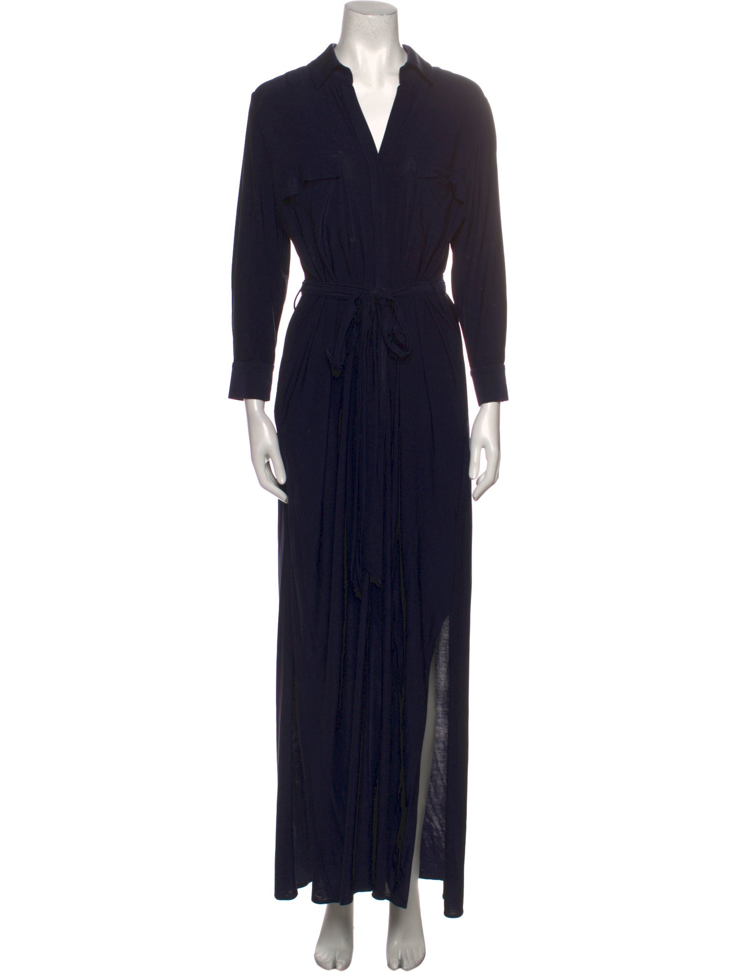L'Agence V-Neck Long Dress