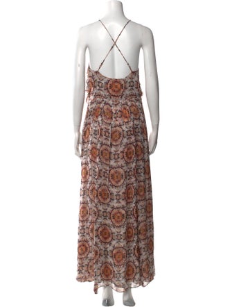 L'Agence Floral Print Long Dress