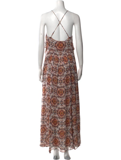 L'Agence Floral Print Long Dress