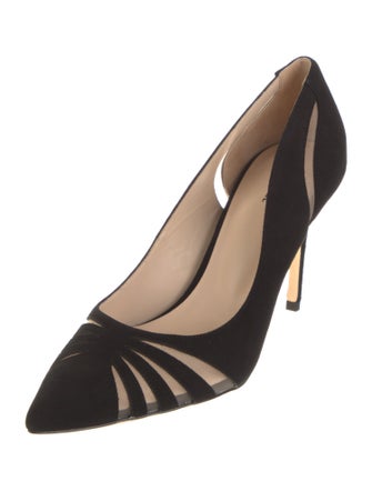 L'Agence Suede Mesh Accents Pumps