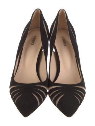 L'Agence Suede Mesh Accents Pumps