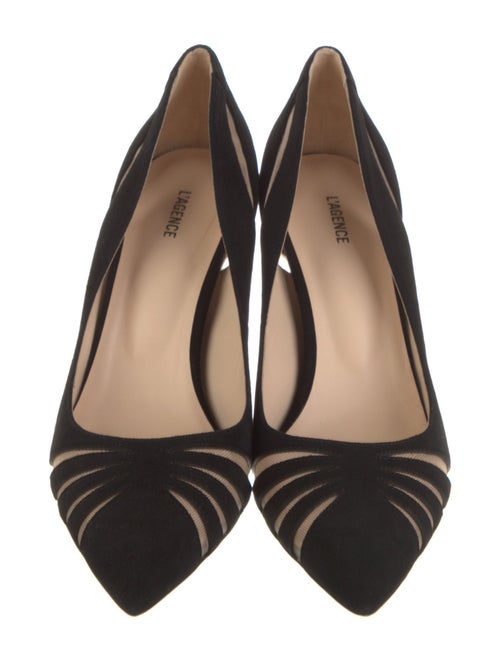 L'Agence Suede Mesh Accents Pumps