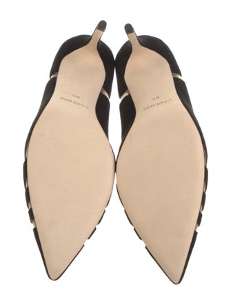 L'Agence Suede Mesh Accents Pumps