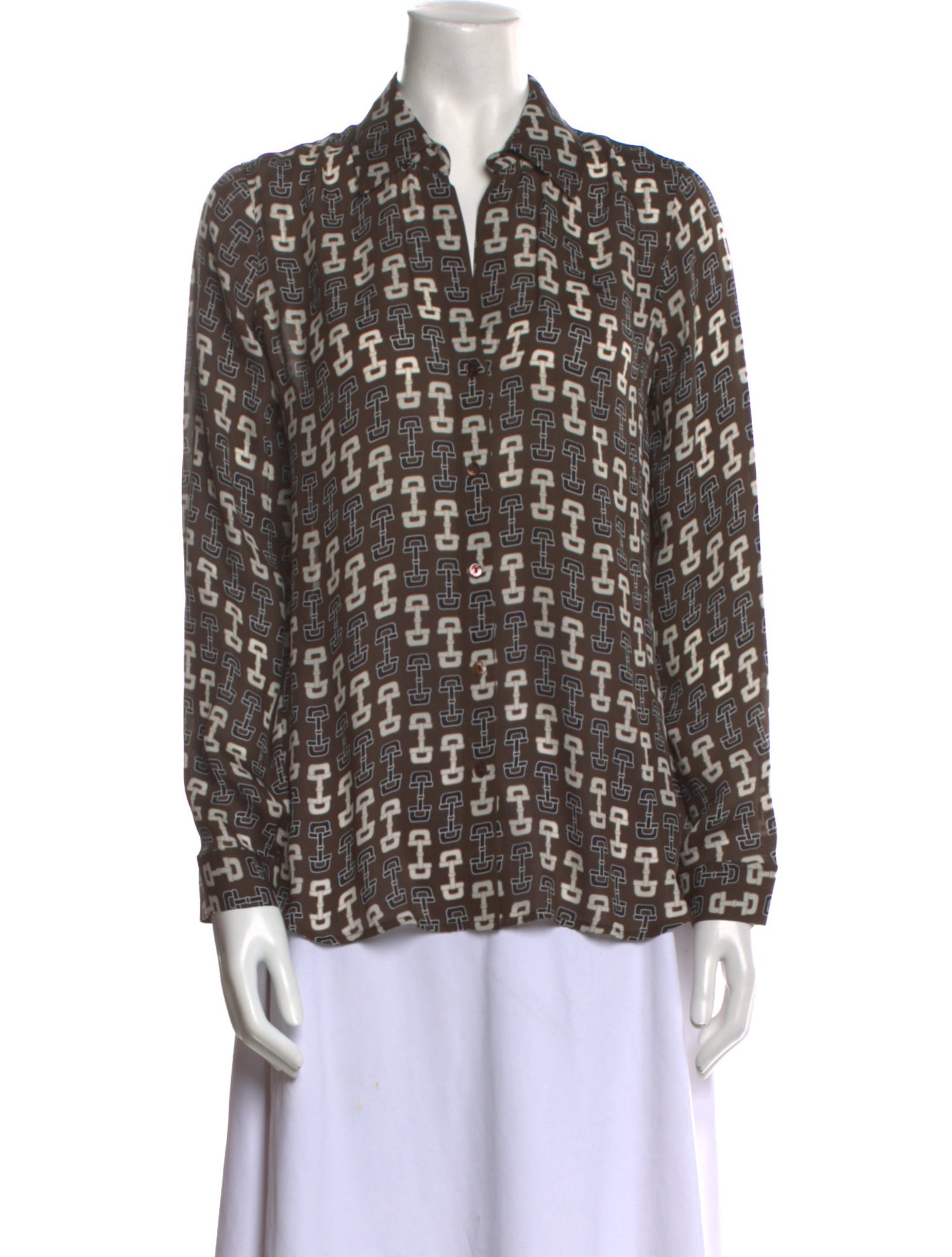 L'Agence Silk Printed Blouse