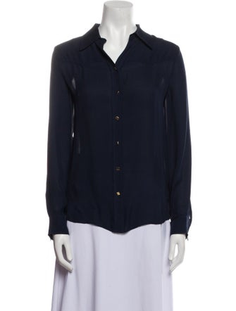 L'Agence Silk Long Sleeve Button-Up Top