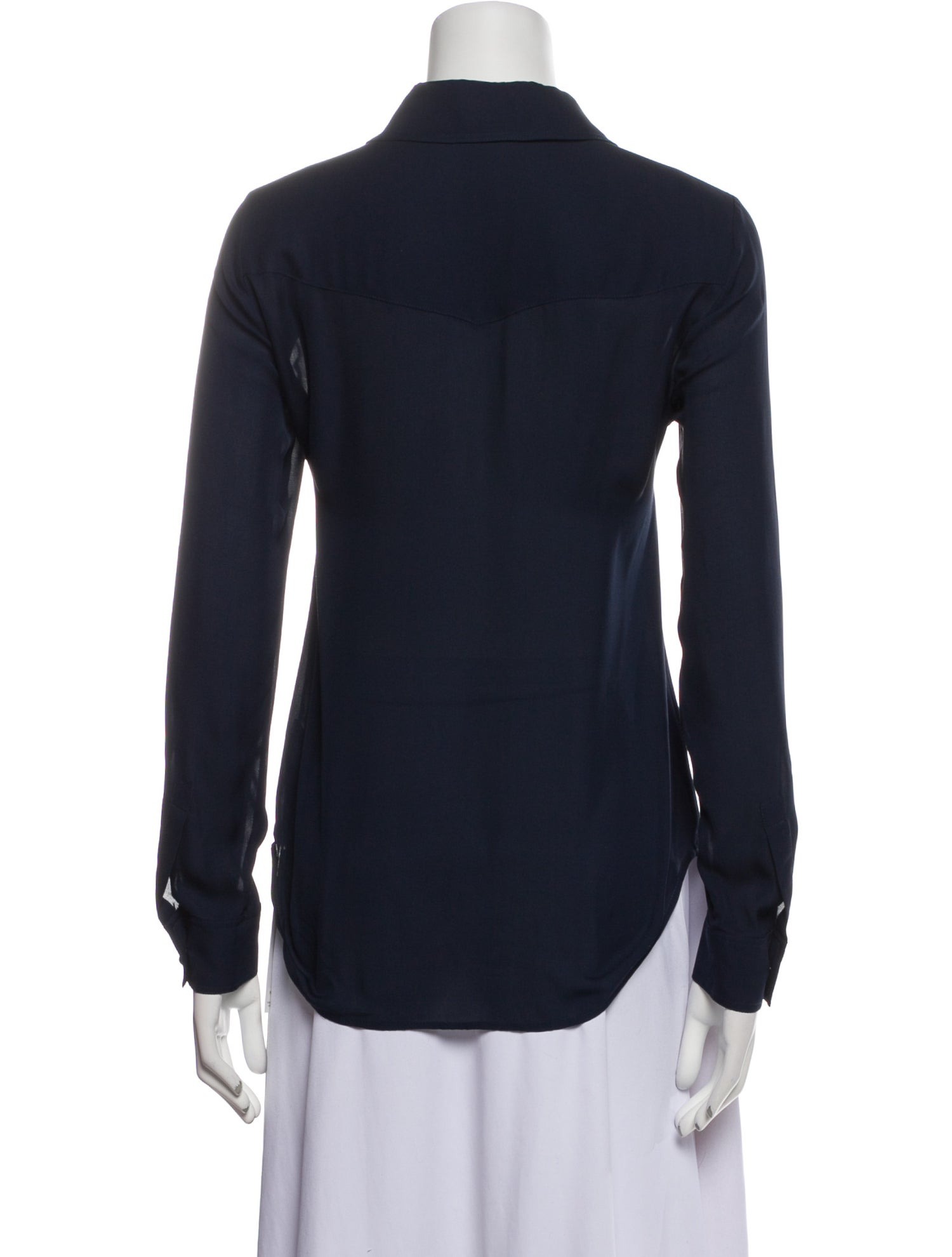 L'Agence Silk Long Sleeve Button-Up Top