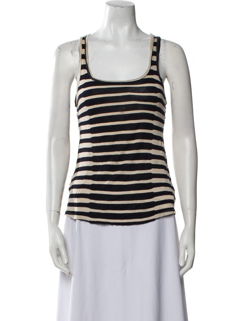L'Agence Striped Scoop Neck Top