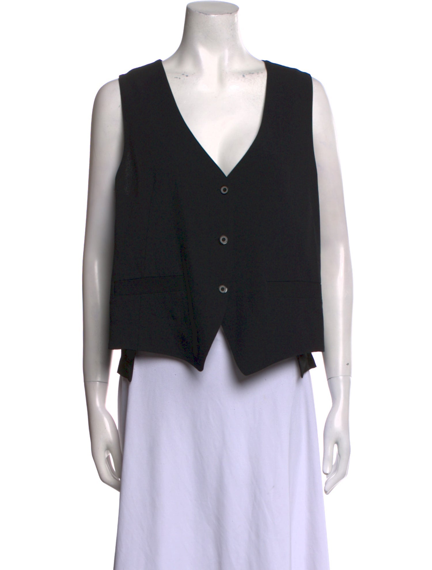 L'Agence V-Neck Sleeveless Crop Top