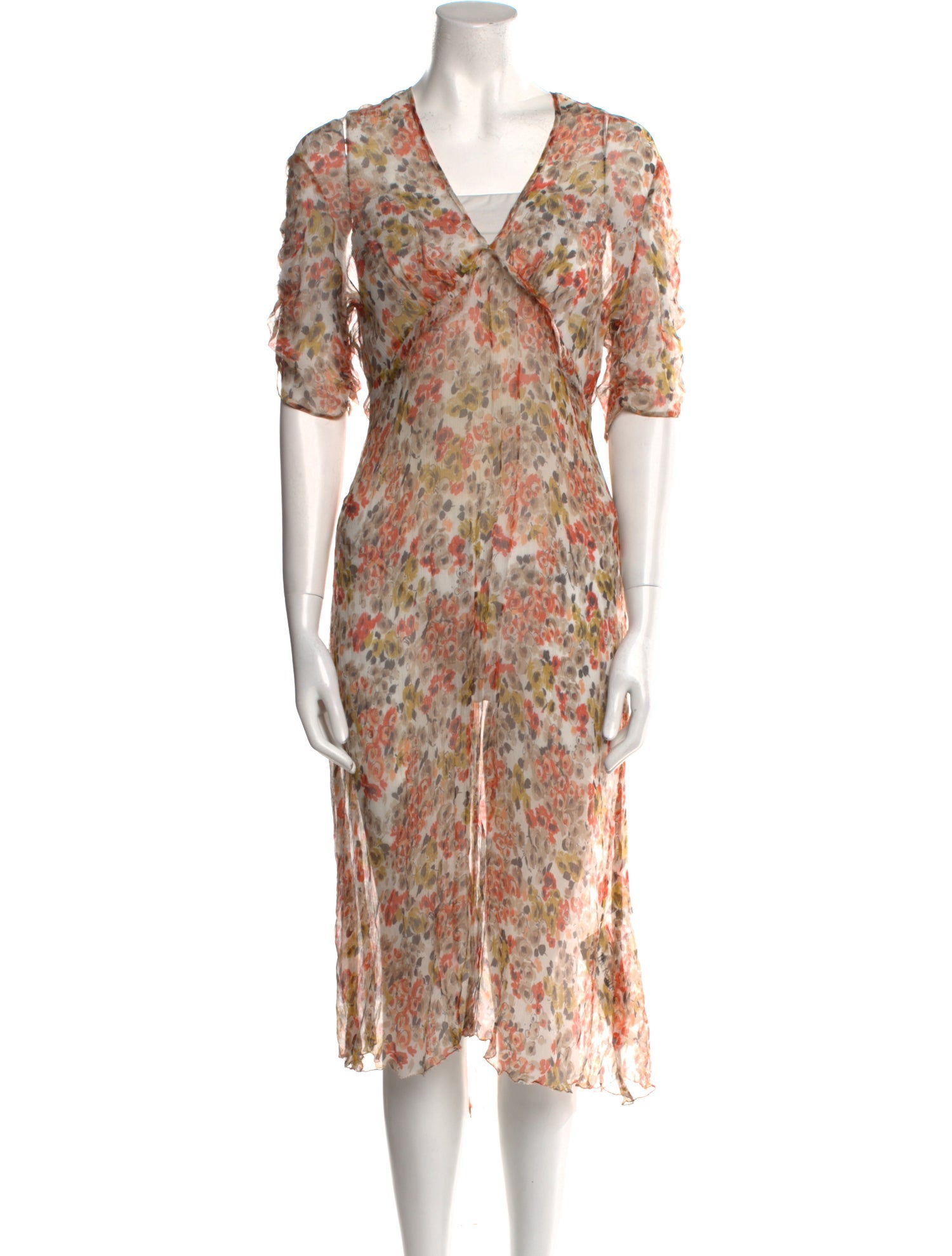 L'Agence Silk Knee-Length Dress