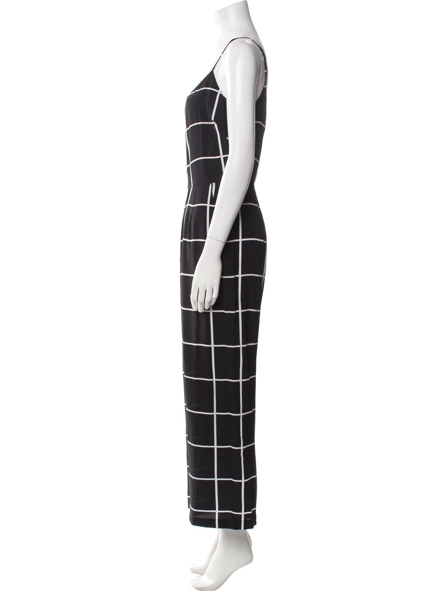 L'Agence Silk Plaid Print Jumpsuit