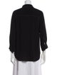 L'Agence Silk Three-Quarter Sleeve Button-Up Top