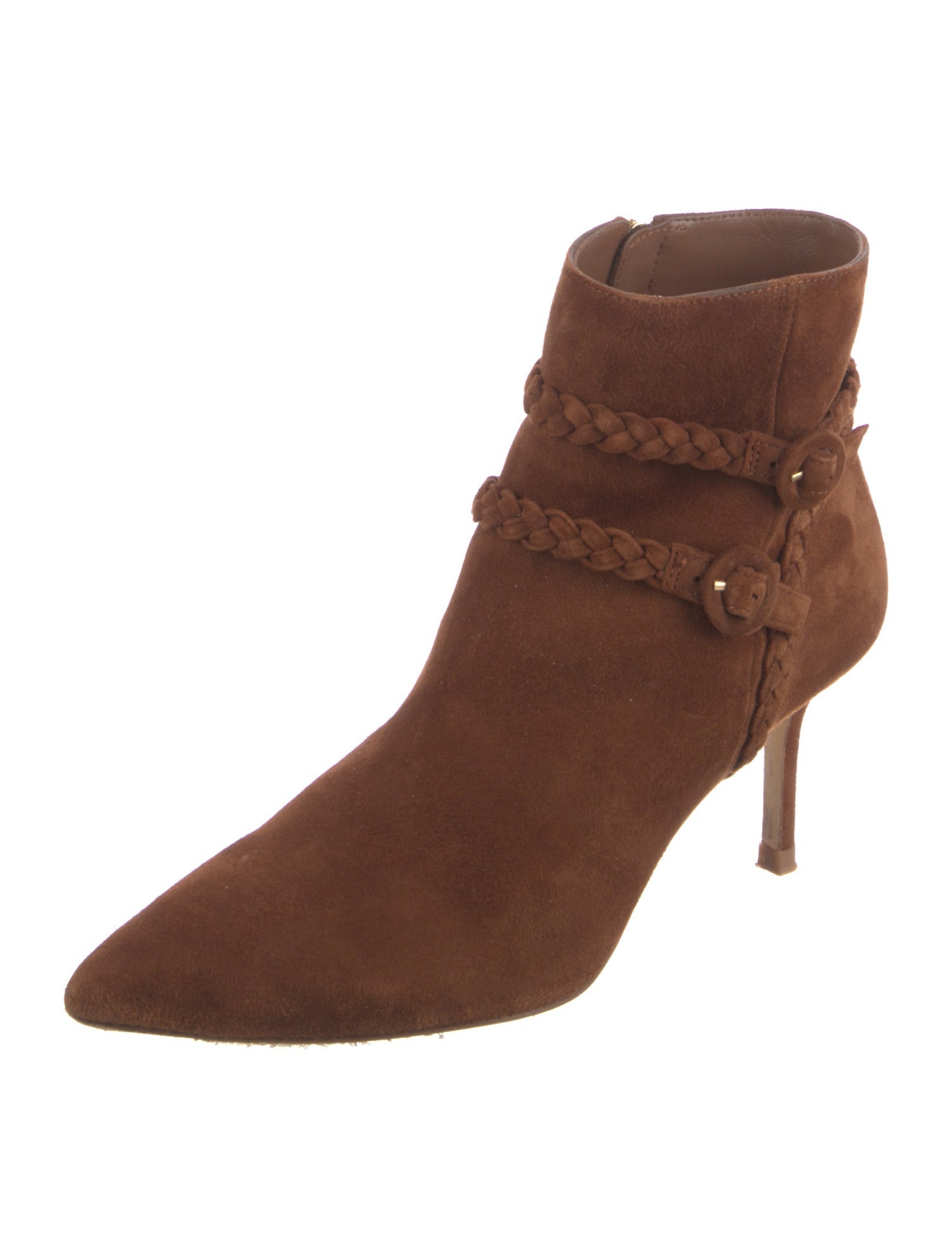 L'Agence Suede Braided Accents Boots