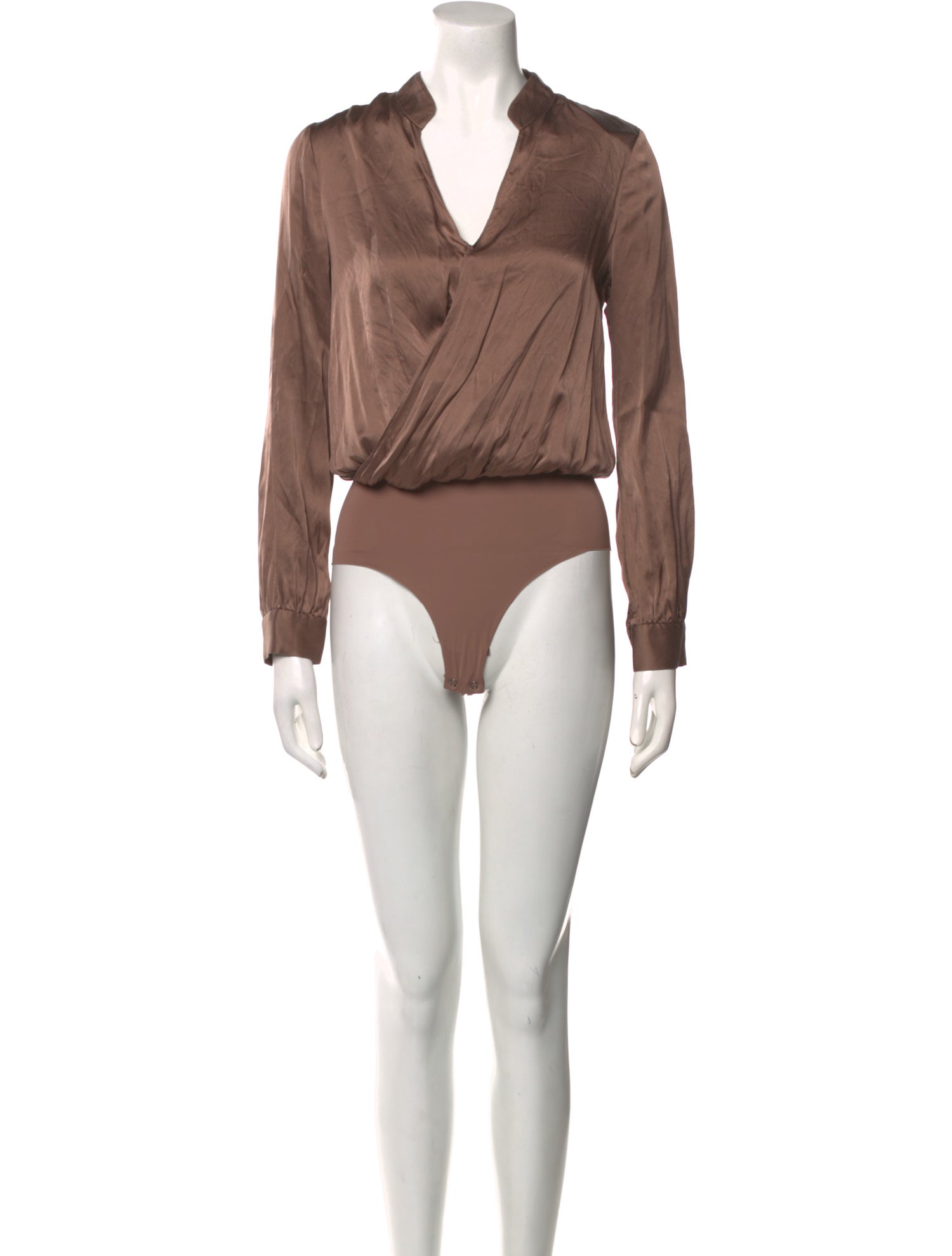L'Agence V-Neck Long Sleeve Bodysuit