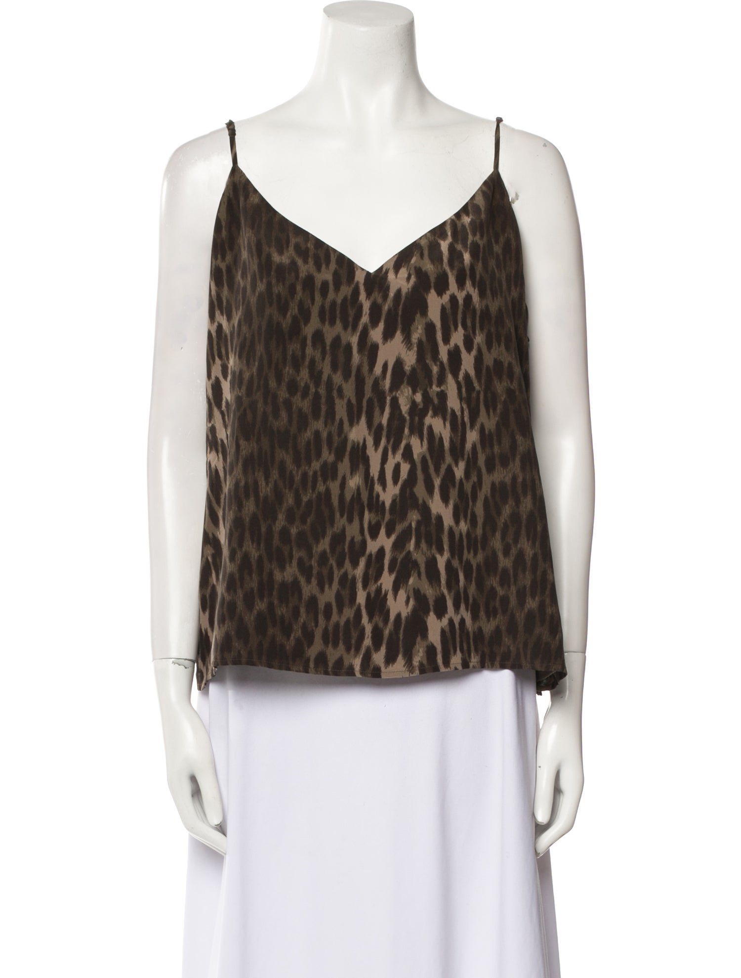 L'Agence Silk Animal Print Top