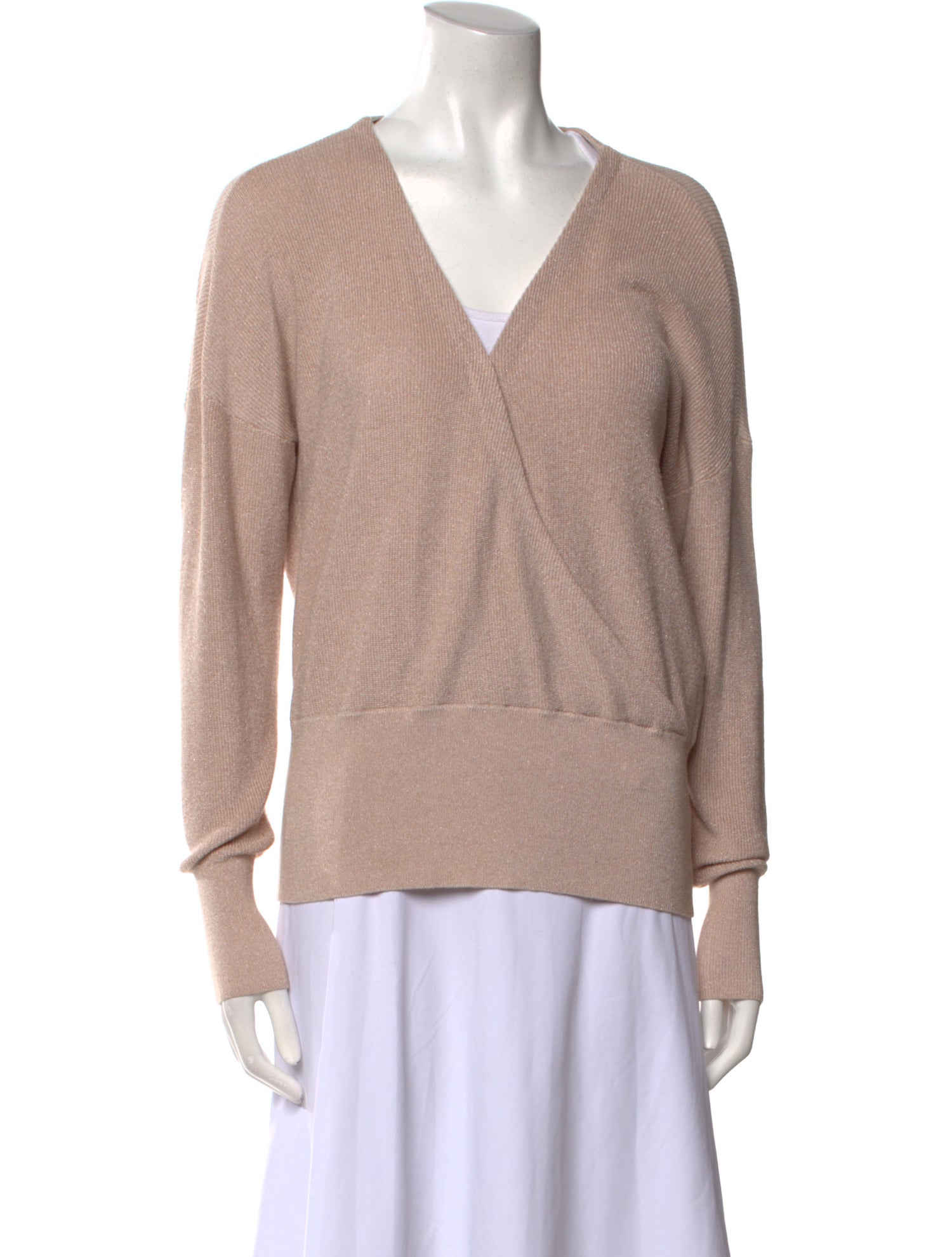 L'Agence V-Neck Long Sleeve Sweatshirt