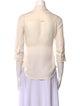 L'Agence Silk Three-Quarter Sleeve Button-Up Top