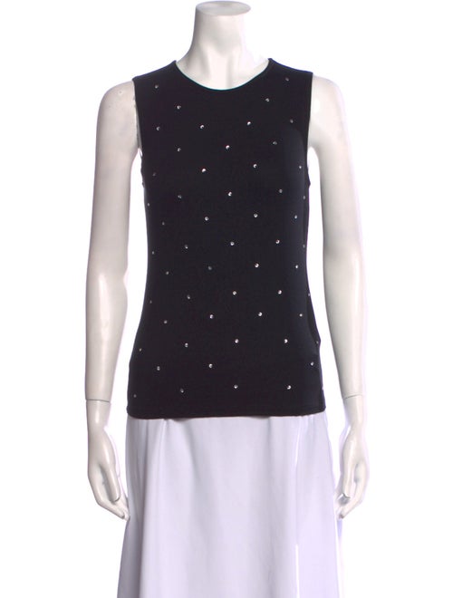 L'Agence Polka Dot Print Crew Neck Top