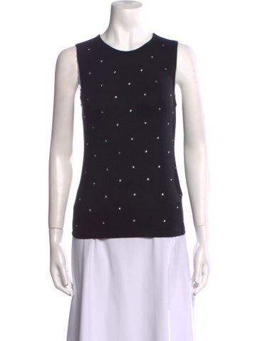 L'Agence Tops Polka Dot Print Crew Neck Top XS