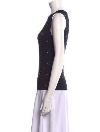 L'Agence Polka Dot Print Crew Neck Top