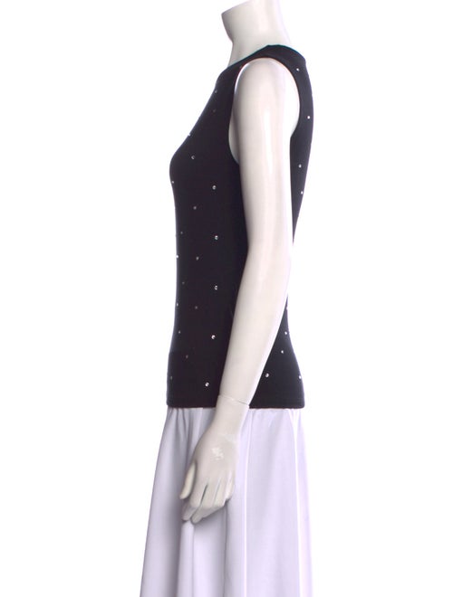 L'Agence Polka Dot Print Crew Neck Top