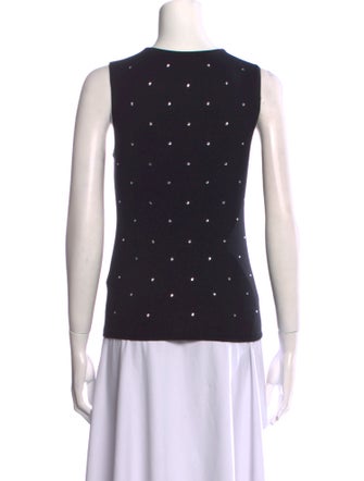 L'Agence Polka Dot Print Crew Neck Top