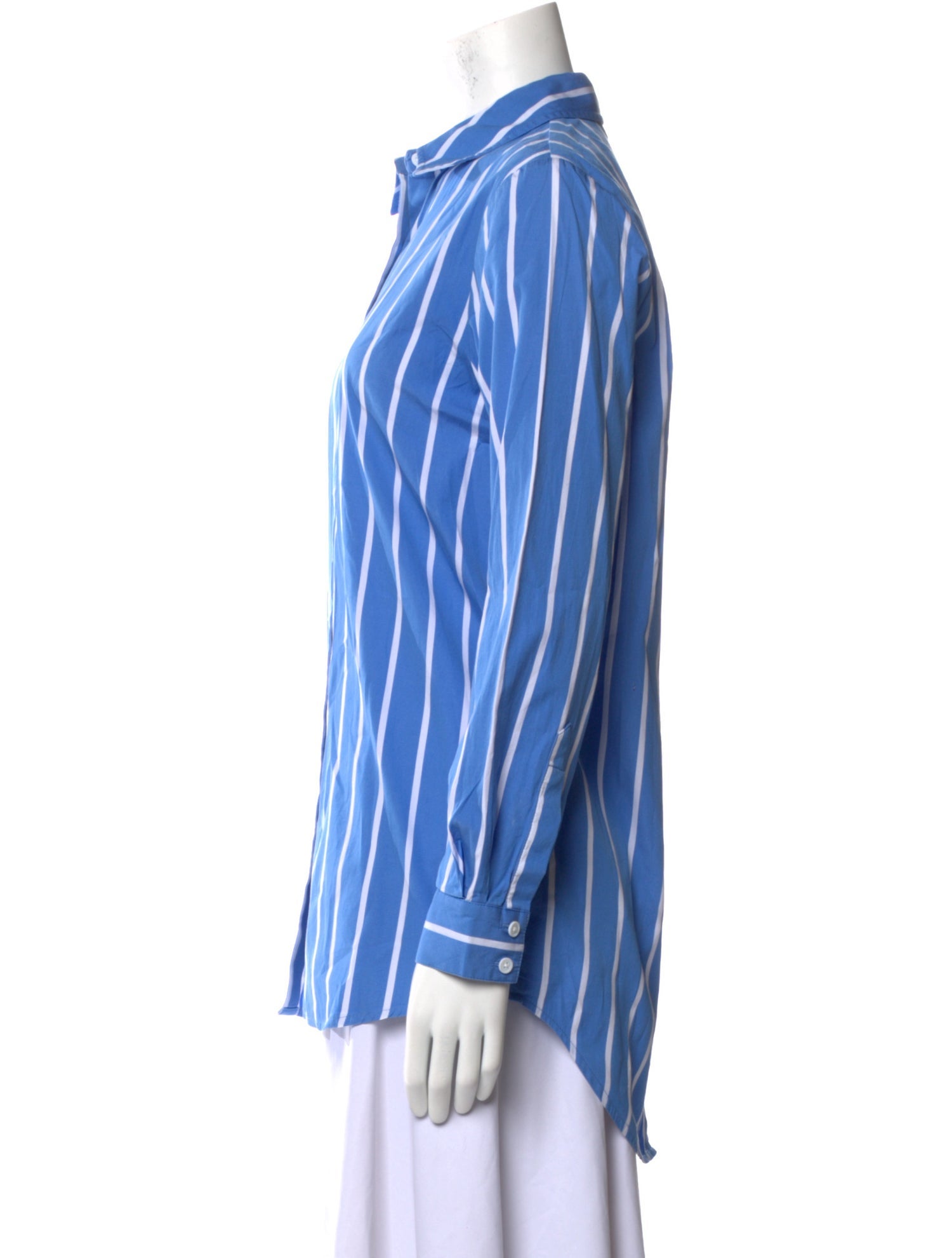 L'Agence Striped Long Sleeve Button-Up Top
