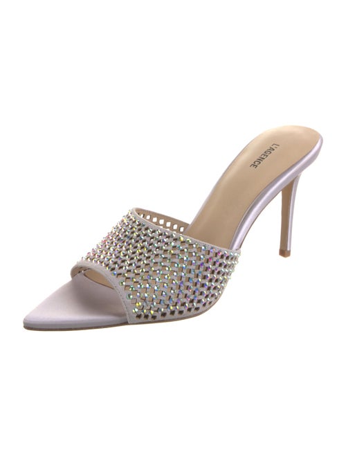 L'Agence Satin Crystal Embellishments Slides