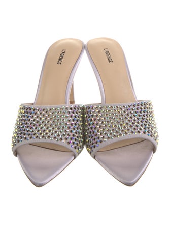 L'Agence Satin Crystal Embellishments Slides