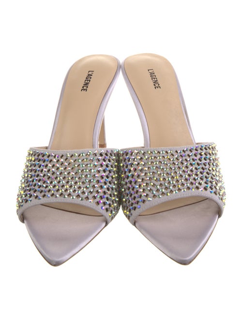 L'Agence Satin Crystal Embellishments Slides