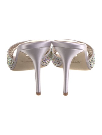 L'Agence Satin Crystal Embellishments Slides