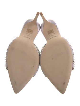 L'Agence Satin Crystal Embellishments Slides