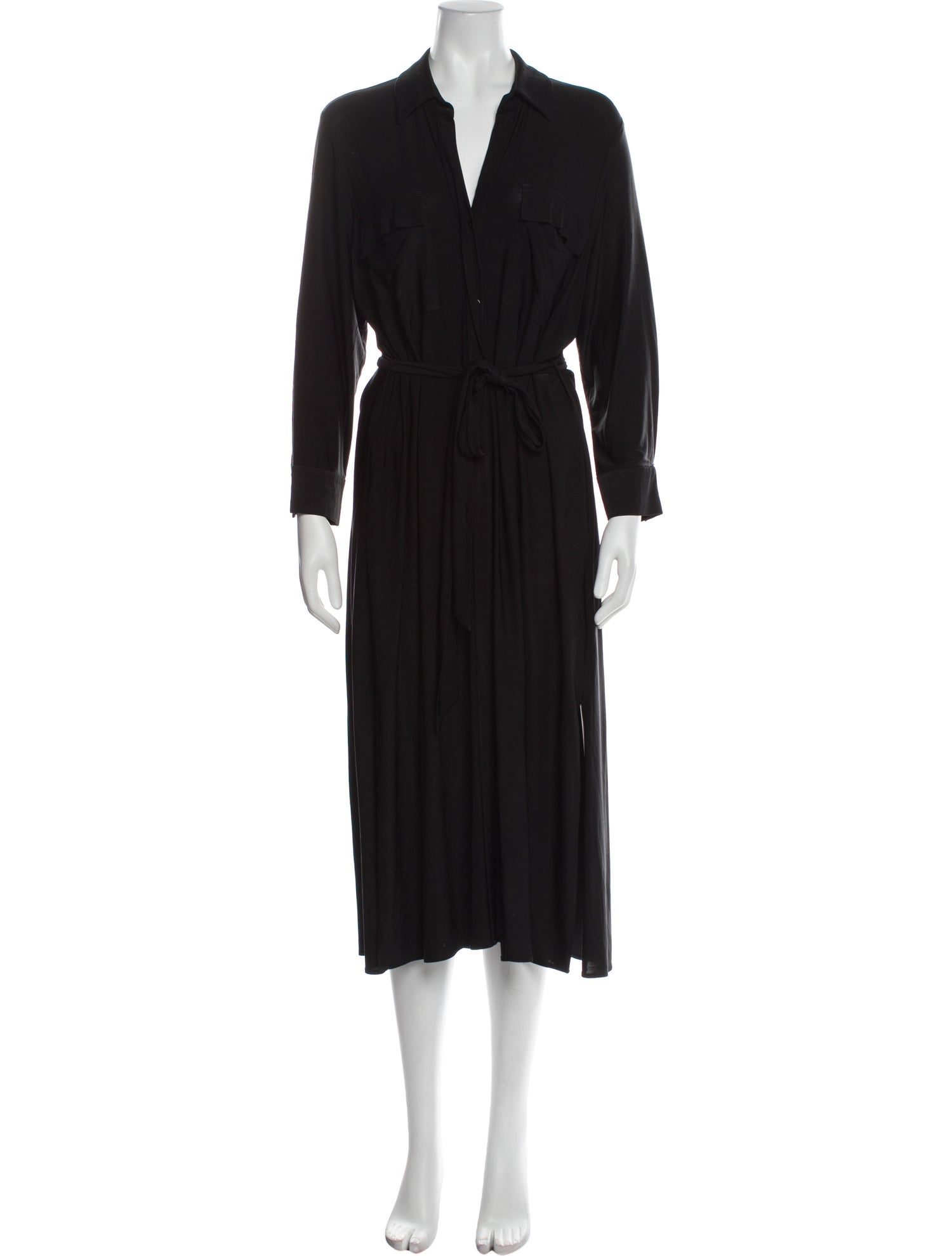 L'Agence V-Neck Midi Length Dress