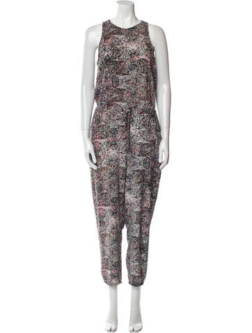 L'Agence Jumpsuits and Rompers Silk Printed Jumpsuit S