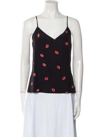 L'Agence Silk Polka Dot Print Top