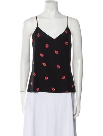 L'Agence Tops Silk Polka Dot Print Top XS