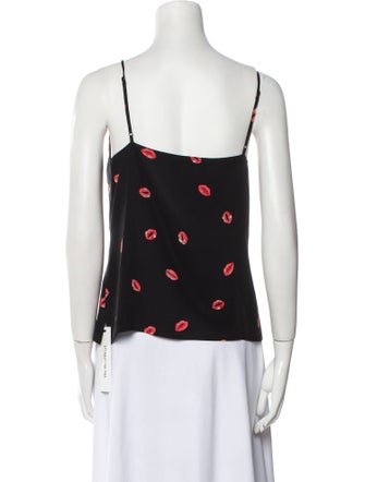 L'Agence Silk Polka Dot Print Top