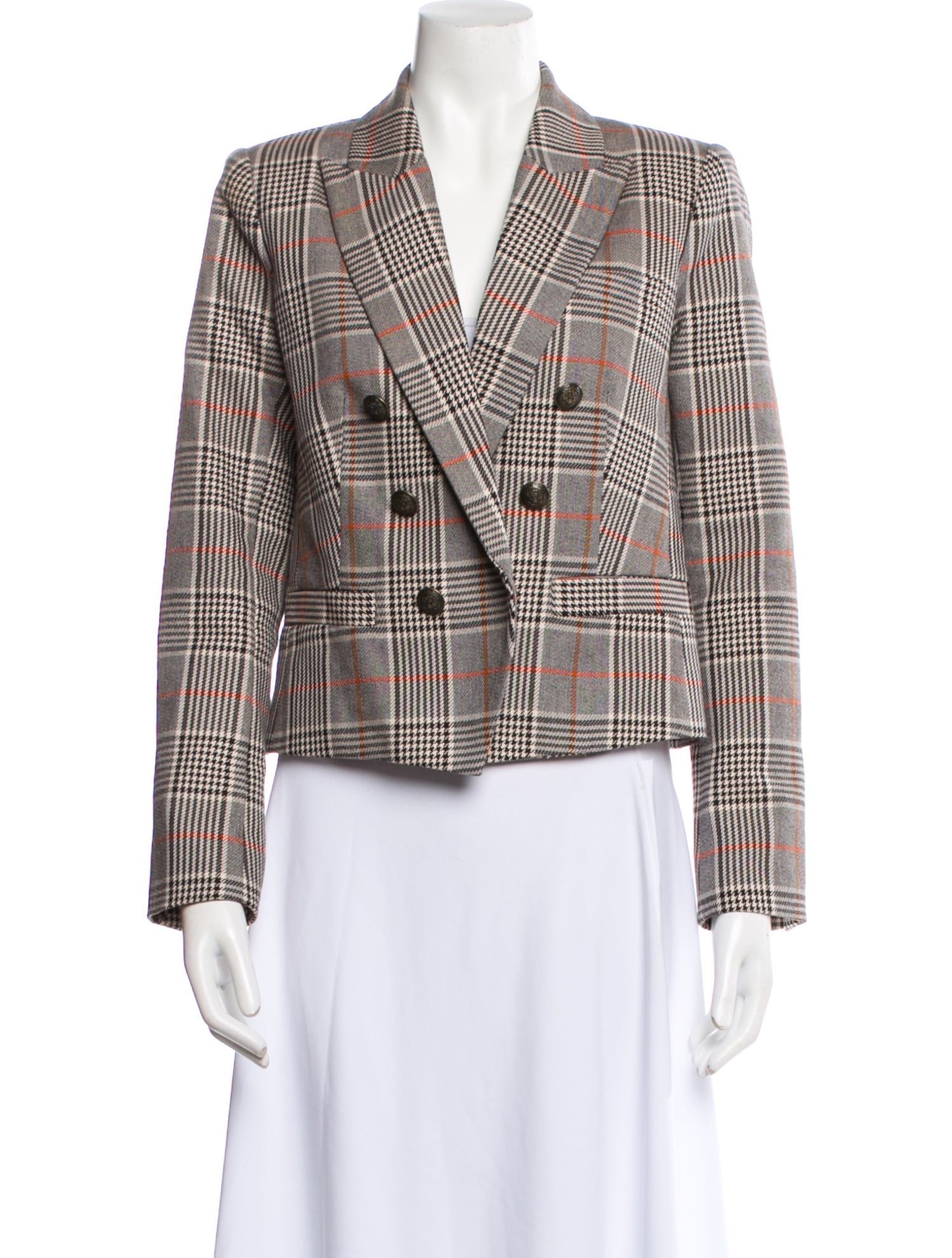 L'Agence Plaid Print Blazer