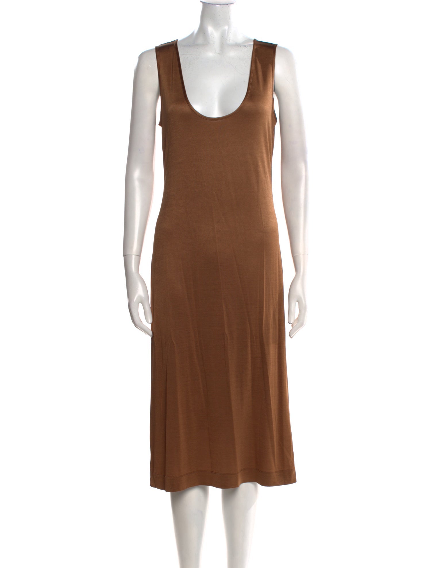 L'Agence Scoop Neck Midi Length Dress