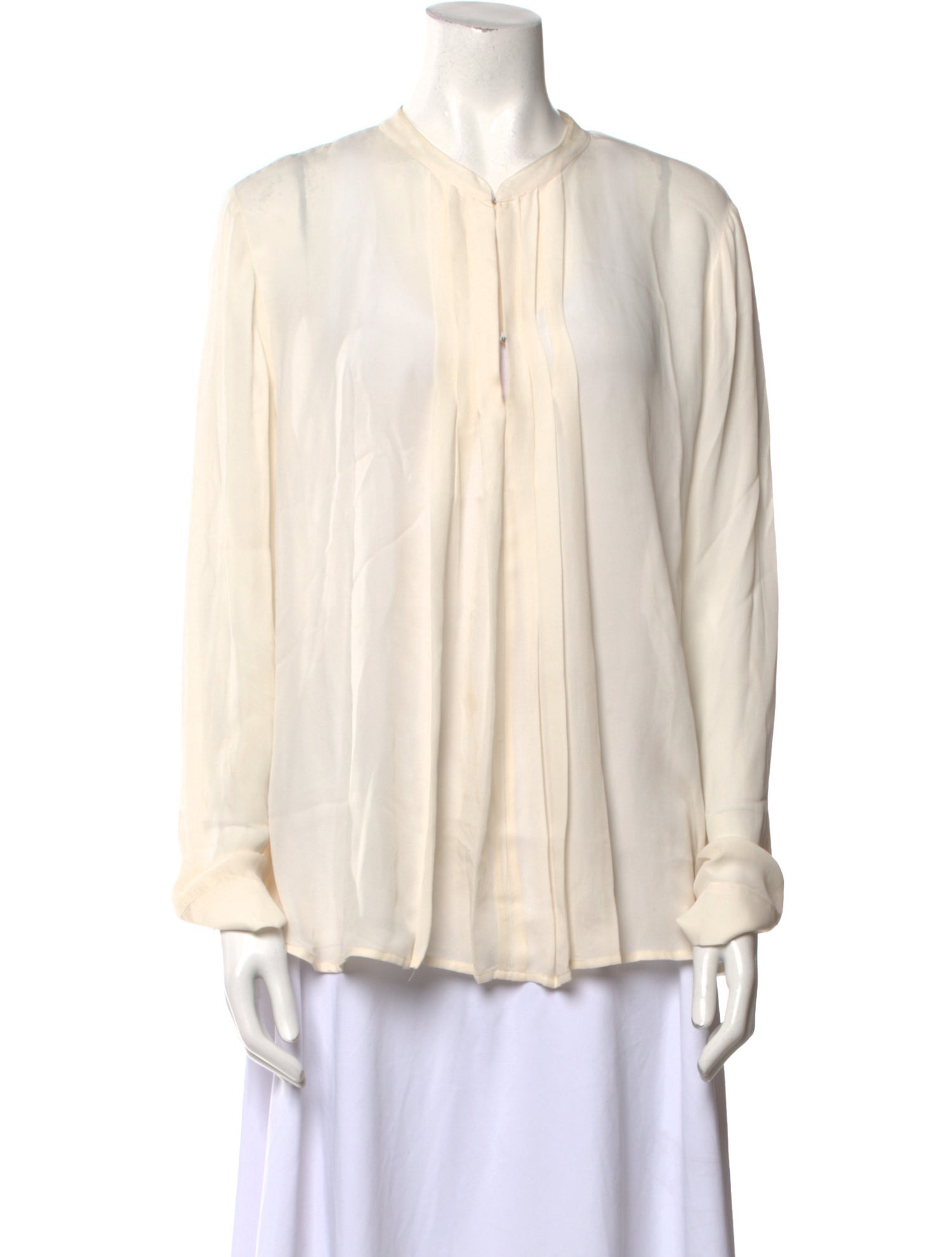 L'Agence Silk Crew Neck Blouse