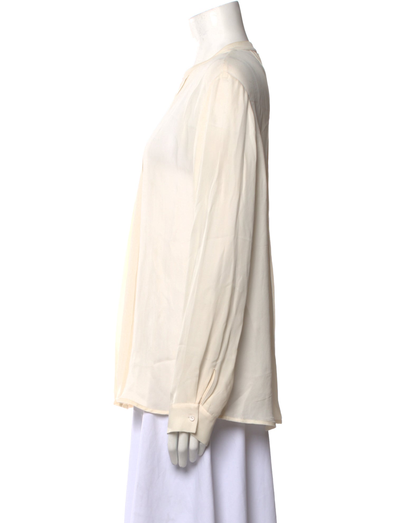 L'Agence Silk Crew Neck Blouse