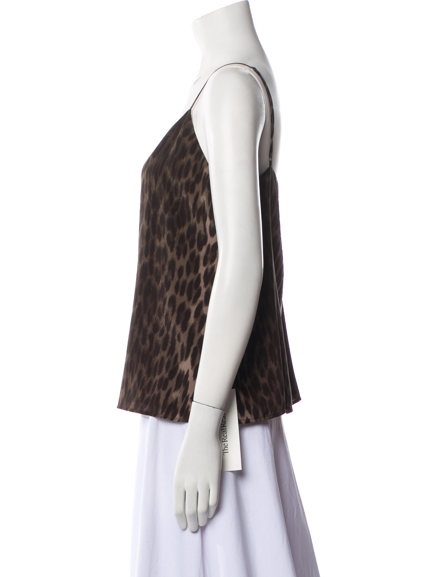 L'Agence Silk Animal Print Top