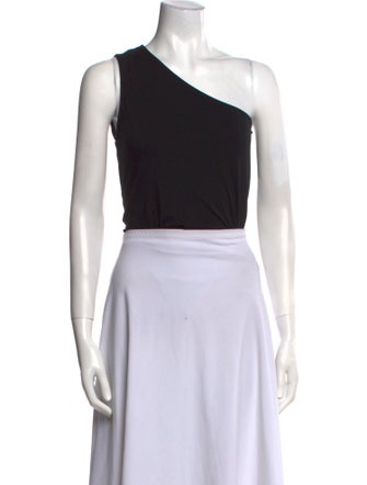 L'Agence One-Shoulder Sleeveless Crop Top