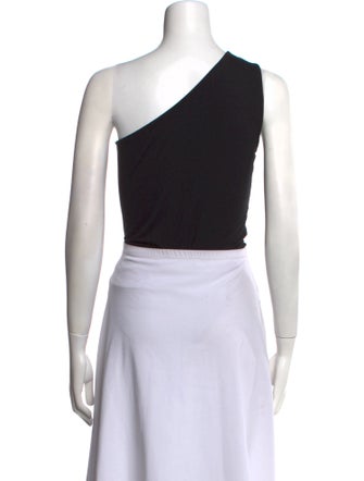 L'Agence One-Shoulder Sleeveless Crop Top