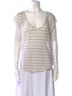 L'Agence Striped V-Neck T-Shirt