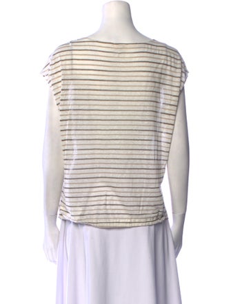 L'Agence Striped V-Neck T-Shirt