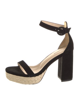 L'Agence Suede Chain-Link Accents Sandals