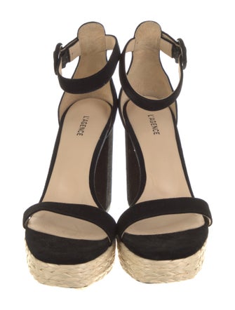 L'Agence Suede Chain-Link Accents Sandals