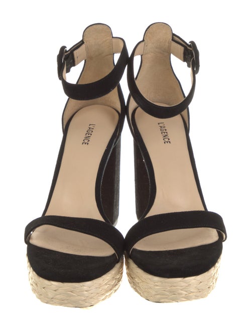 L'Agence Suede Chain-Link Accents Sandals